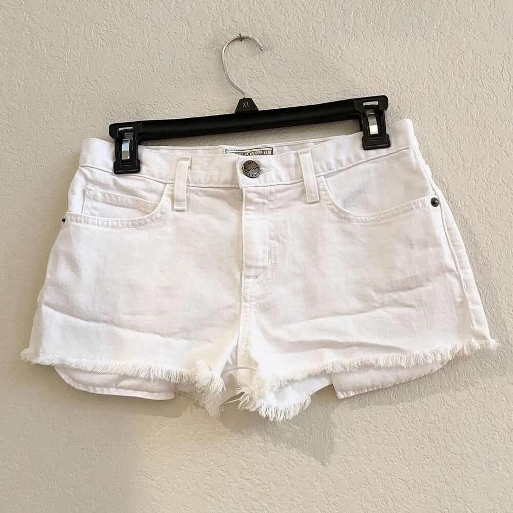 Current Elliott White 24 The Boyfriend Short Sugar Denim Jean Shorts